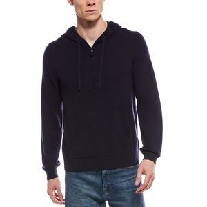 Mette Mens  Cashmere 1-4-Zip Hoodie, Navy